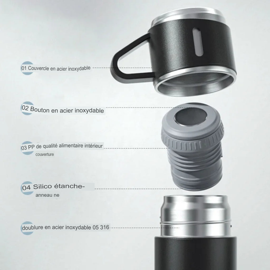 Thermos Isotherme Portable avec 3 tasses