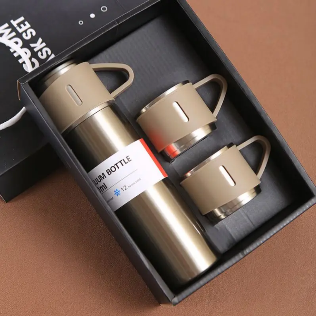Thermos Isotherme Portable avec 3 tasses